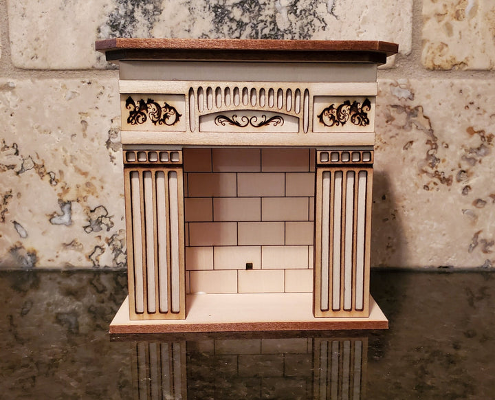 Dollhouse Fireplace KIT Victorian Style DIY 1:12 Scale Original Design Laser Cut - Miniature Crush