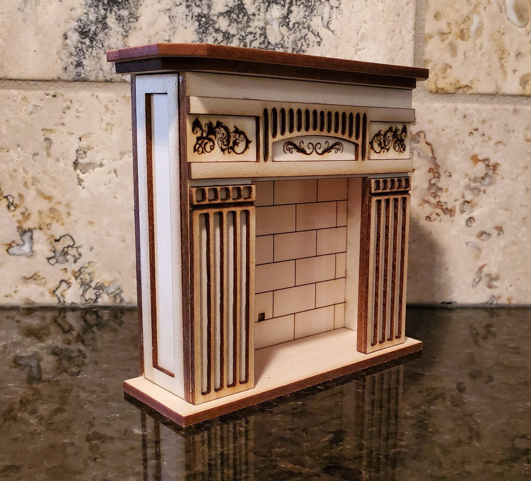 Dollhouse Fireplace KIT Victorian Style DIY 1:12 Scale Original Design Laser Cut - Miniature Crush