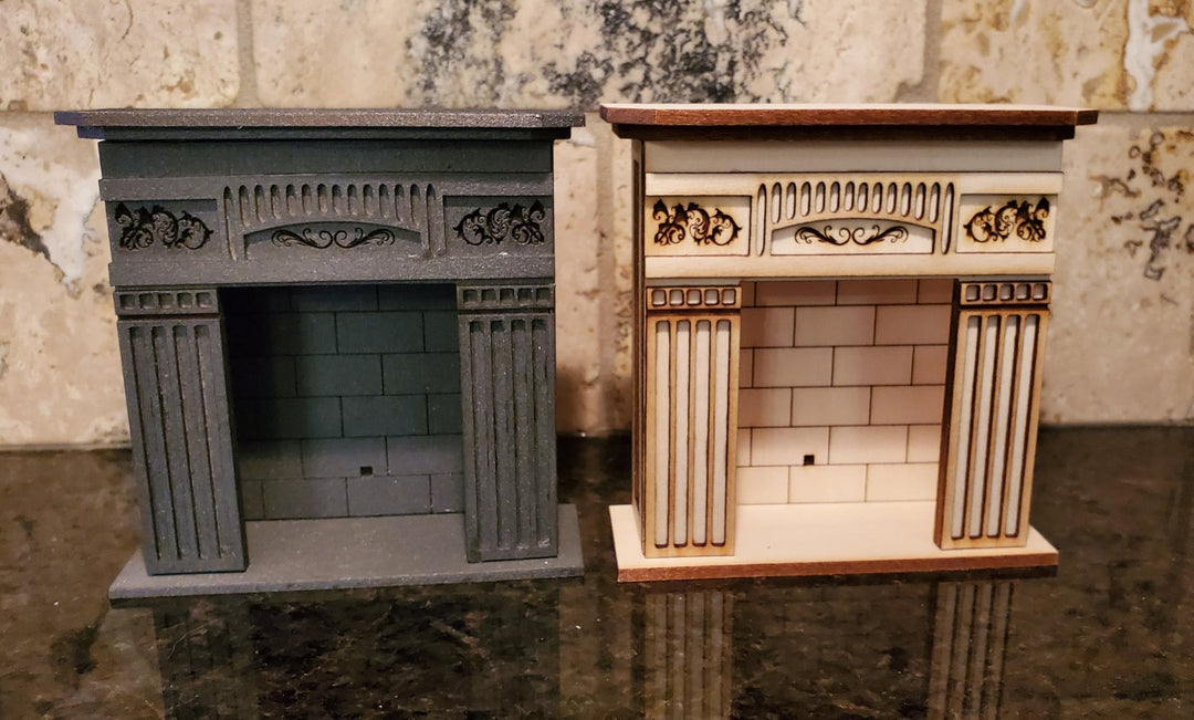 Dollhouse Fireplace KIT Victorian Style DIY 1:12 Scale Original Design Laser Cut - Miniature Crush