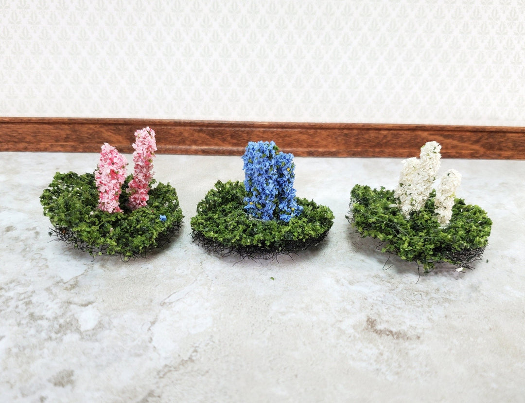 Dollhouse Flowering Hollyhocks 3 Pieces x3 1:12 Scale Miniature Garden Flowers - Miniature Crush