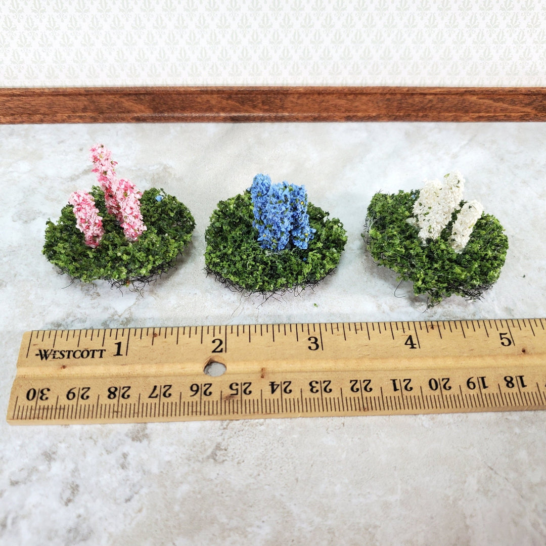 Dollhouse Flowering Hollyhocks 3 Pieces x3 1:12 Scale Miniature Garden Flowers - Miniature Crush