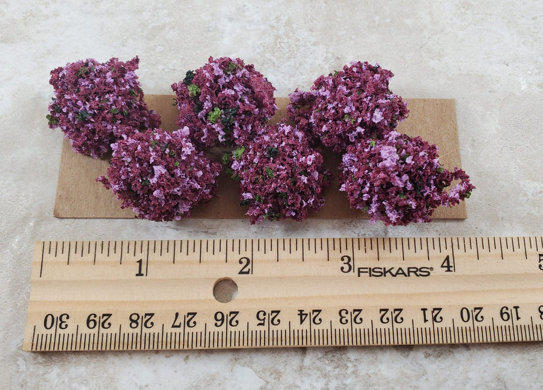 Dollhouse Flowering Shrub Burgundy Mauve Small Bush Round 1:12 Scale Miniature - Miniature Crush