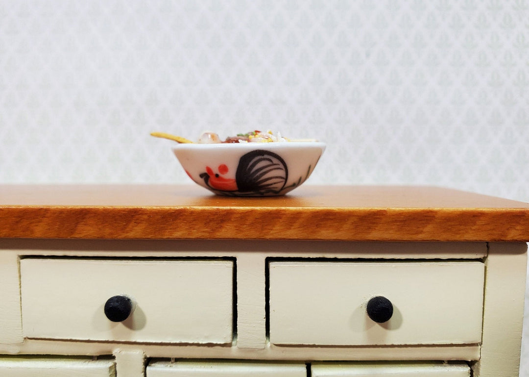 Dollhouse Food Bowl of Noodles LARGE in Decorative Bowl Miniature Kitchen - Miniature Crush