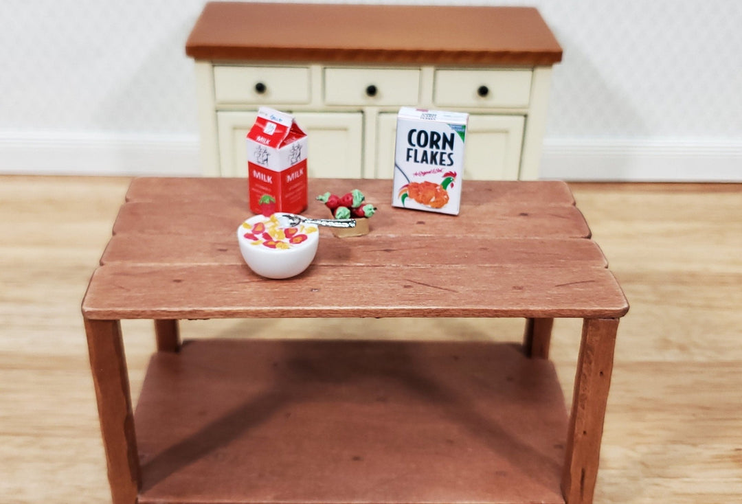 Dollhouse Food Breakfast Cereal Milk Bowl Strawberries 1:12 Scale Miniatures - Miniature Crush
