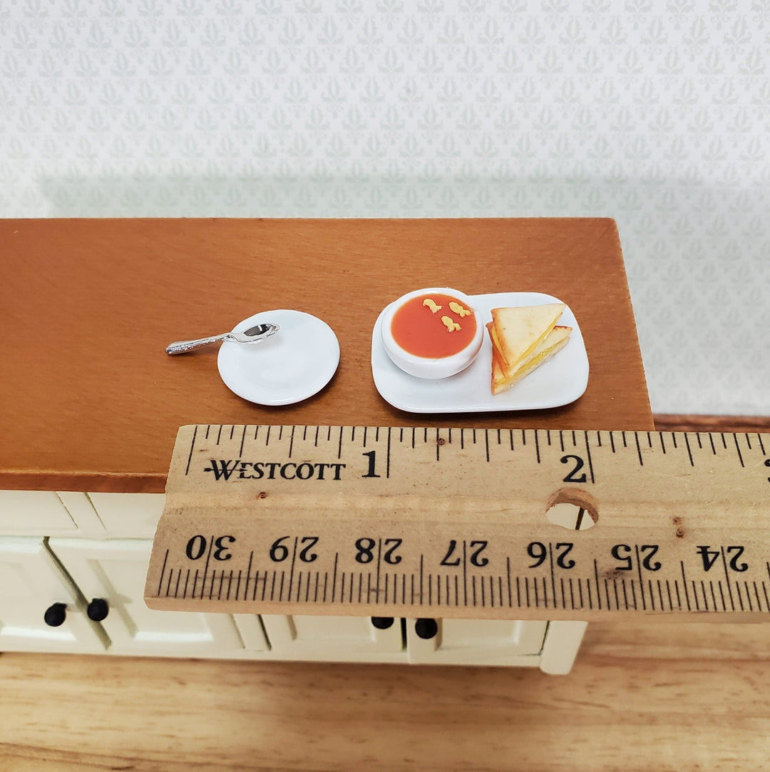 Dollhouse Food Tomato Soup Bowl & Grilled Cheese Sandwich 1:12 Scale Miniature - Miniature Crush