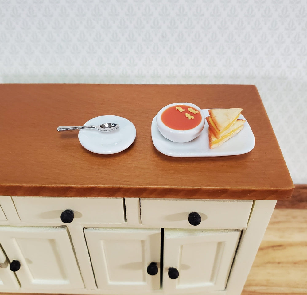 Dollhouse Food Tomato Soup Bowl & Grilled Cheese Sandwich 1:12 Scale Miniature - Miniature Crush