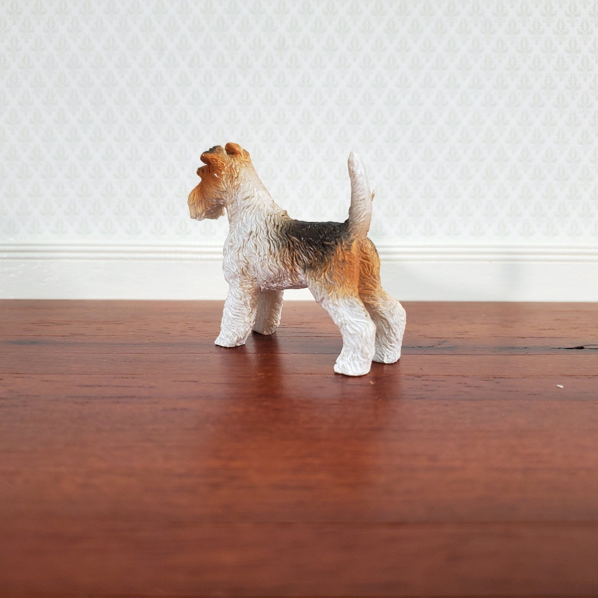 Artist Miniature DOG - Playful American Foxhound Brown and White Hunting Dog Puppy Dollhouse Miniature Pet outlets 1