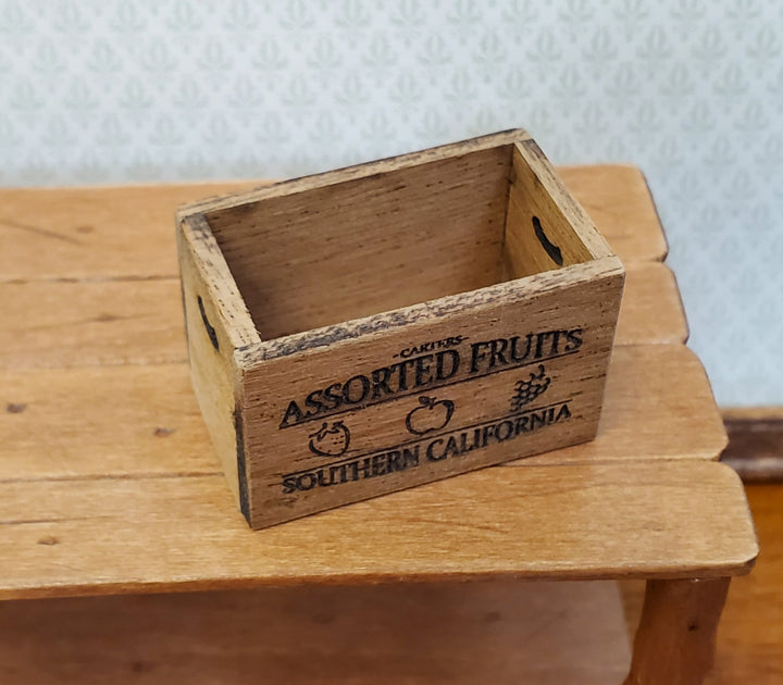 Dollhouse Fruit Crate Wood Vintage Style 1:12 Scale Miniature Handmade - Miniature Crush