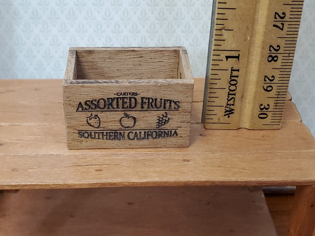 Dollhouse Fruit Crate Wood Vintage Style 1:12 Scale Miniature Handmade - Miniature Crush