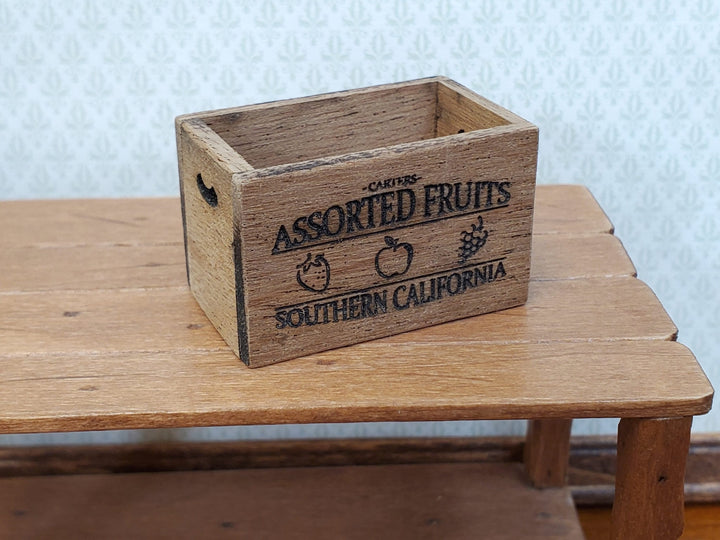 Dollhouse Fruit Crate Wood Vintage Style 1:12 Scale Miniature Handmade - Miniature Crush