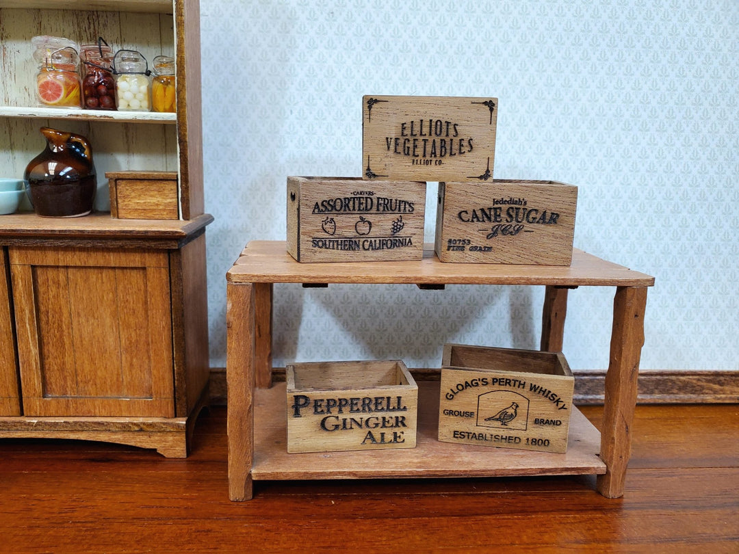 Dollhouse Fruit Crate Wood Vintage Style 1:12 Scale Miniature Handmade - Miniature Crush