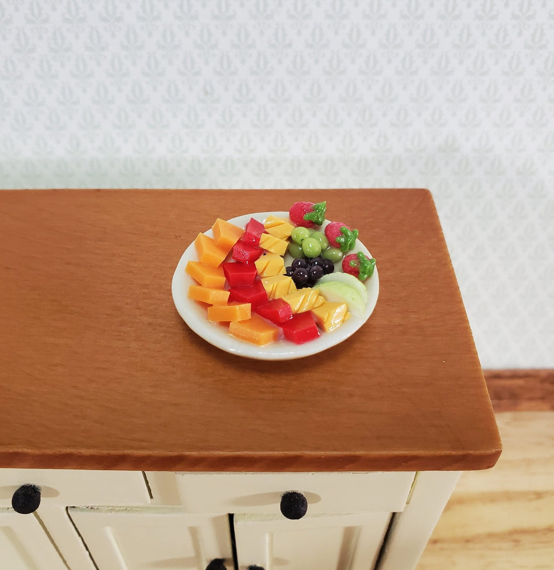 Dollhouse Fruit Party Tray Melons Grapes Strawberries 1:12 Scale Miniature Kitchen - Miniature Crush