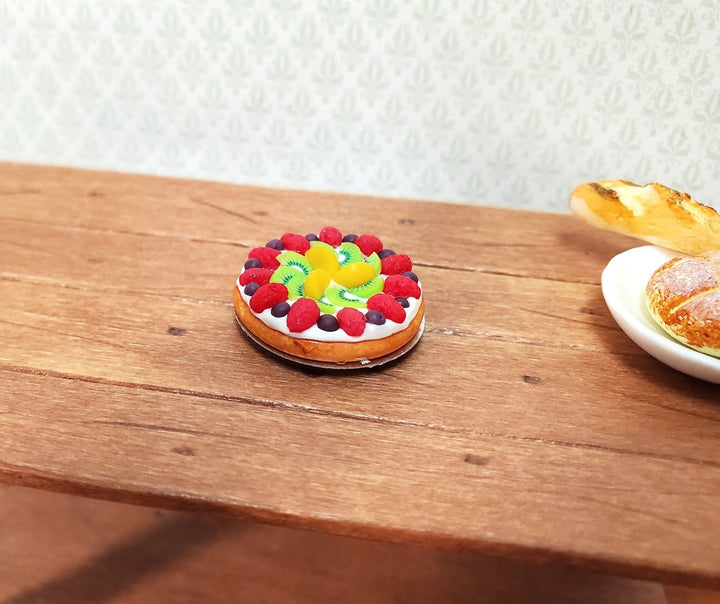 Dollhouse Fruit Pie in Metal Pie Tin Strawberries Kiwi 1:12 Scale Miniature Food - Miniature Crush