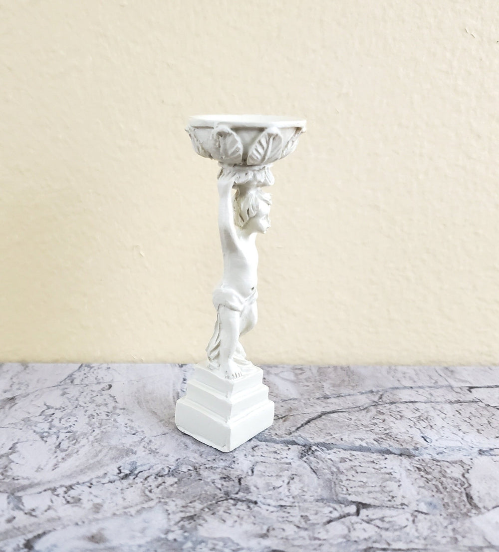 Dollhouse Garden Pedestal Child with Planter Cast Resin 1:12 Scale Miniature Ivory - Miniature Crush