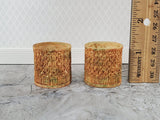 Dollhouse Garden Pots Aged Finish Planters x2 1:12 Scale A4052AG by Falcon Miniatures - Miniature Crush