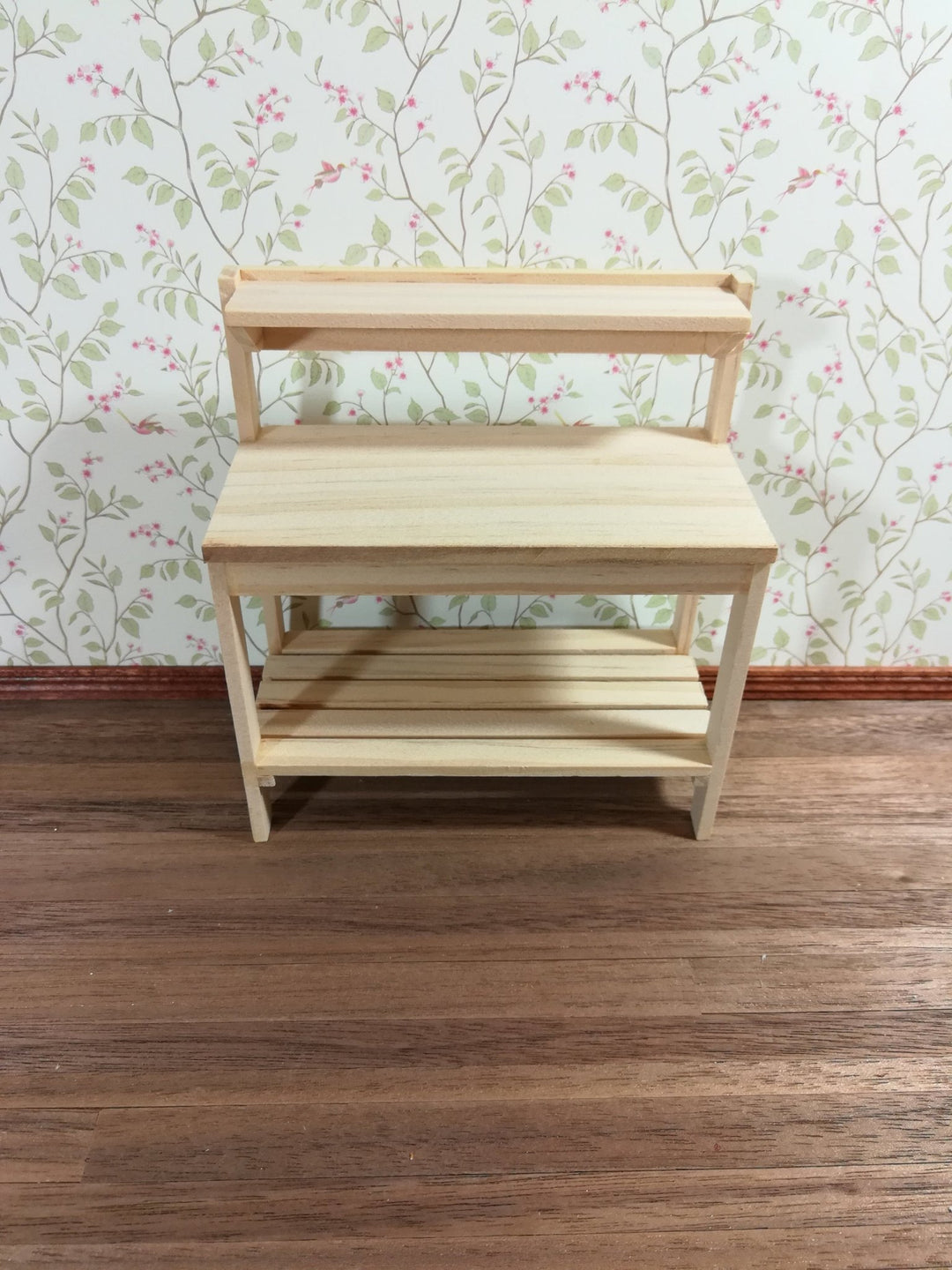 Dollhouse Gardening Workbench Table Unpainted Wood 1:12 Scale Miniature Furniture - Miniature Crush