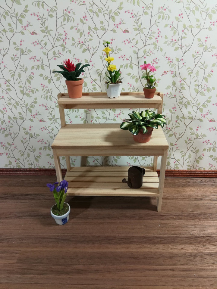 Dollhouse Gardening Workbench Table Unpainted Wood 1:12 Scale Miniature Furniture - Miniature Crush