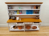 Dollhouse Georgian Welsh Dresser Kitchen Cupboard 1:12 Scale Miniature White Finish - Miniature Crush