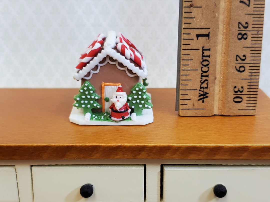 Dollhouse Gingerbread Christmas House with Santa 1:12 Scale Miniature Food - Miniature Crush
