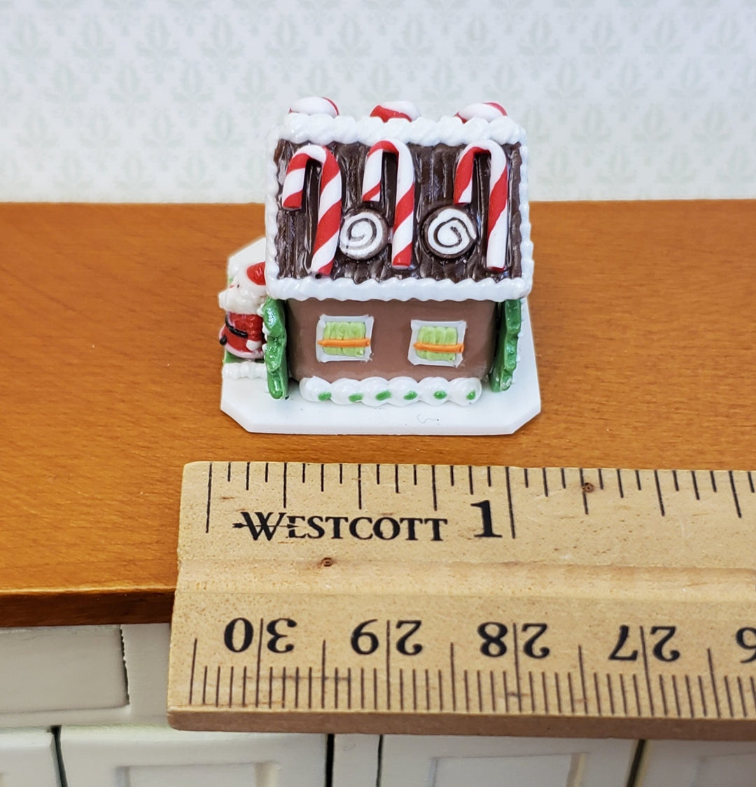 Dollhouse Gingerbread Christmas House with Santa 1:12 Scale Miniature Food - Miniature Crush