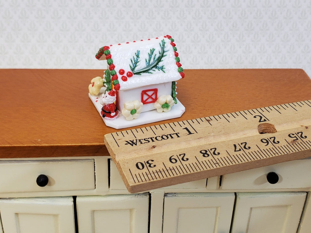 Dollhouse Gingerbread Christmas House with Santa & Cookies 1:12 Scale Miniature - Miniature Crush