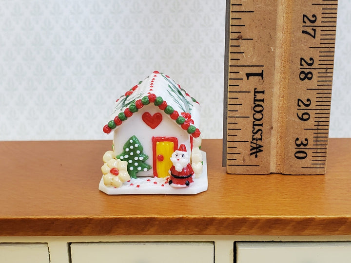 Dollhouse Gingerbread Christmas House with Santa & Cookies 1:12 Scale Miniature - Miniature Crush