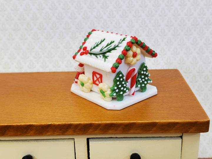 Dollhouse Gingerbread Christmas House with Santa & Cookies 1:12 Scale Miniature - Miniature Crush