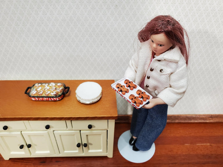 Dollhouse Gingerbread Men on Cookie Sheet 1:12 Scale Food Kitchen Handmade - Miniature Crush