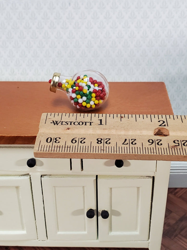 Dollhouse Glass Candy Jar Filled with Candy Bubble Gum Treats 1:12 Scale Miniature - Miniature Crush