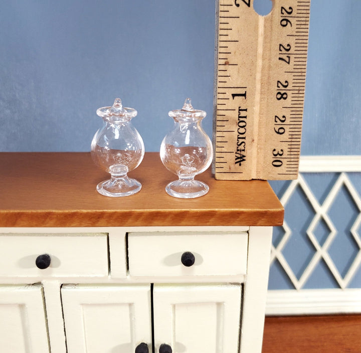Dollhouse Glass Candy Jars Pot Belly with Removable Lids 1:12 Scale Miniature - Miniature Crush