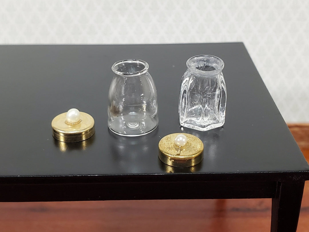 Dollhouse Glass Jars with Removable Lids Set of 2 Hexagon and Round 1:12 Scale Miniature - Miniature Crush