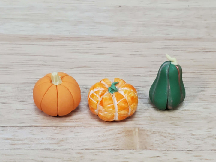 Dollhouse Gourds Pumpkins Set of 3 1:12 Scale Miniature Fall Halloween - Miniature Crush