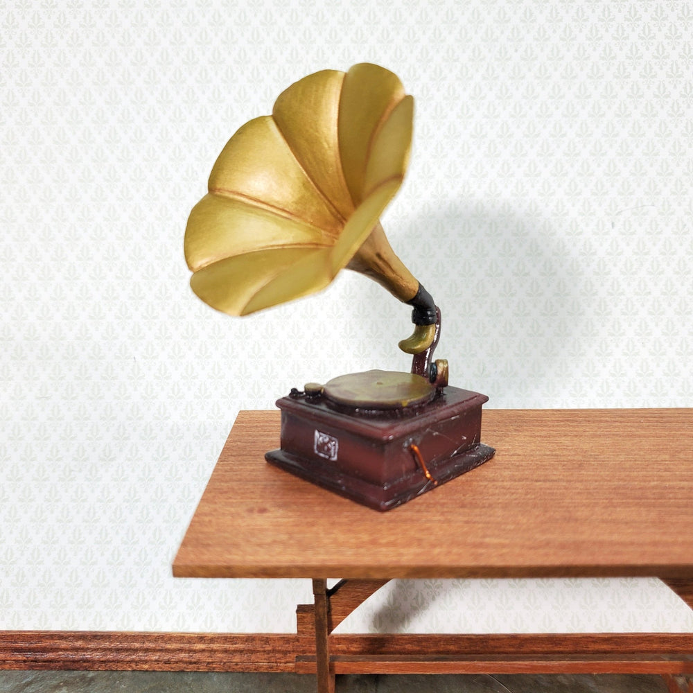 Dollhouse Gramophone Phonograph Victrola Record Player 1:12 Scale Miniature - Miniature Crush