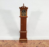 Dollhouse Grandfather Clock Opens Walnut Finish 1:12 Scale Miniature Furniture - Miniature Crush