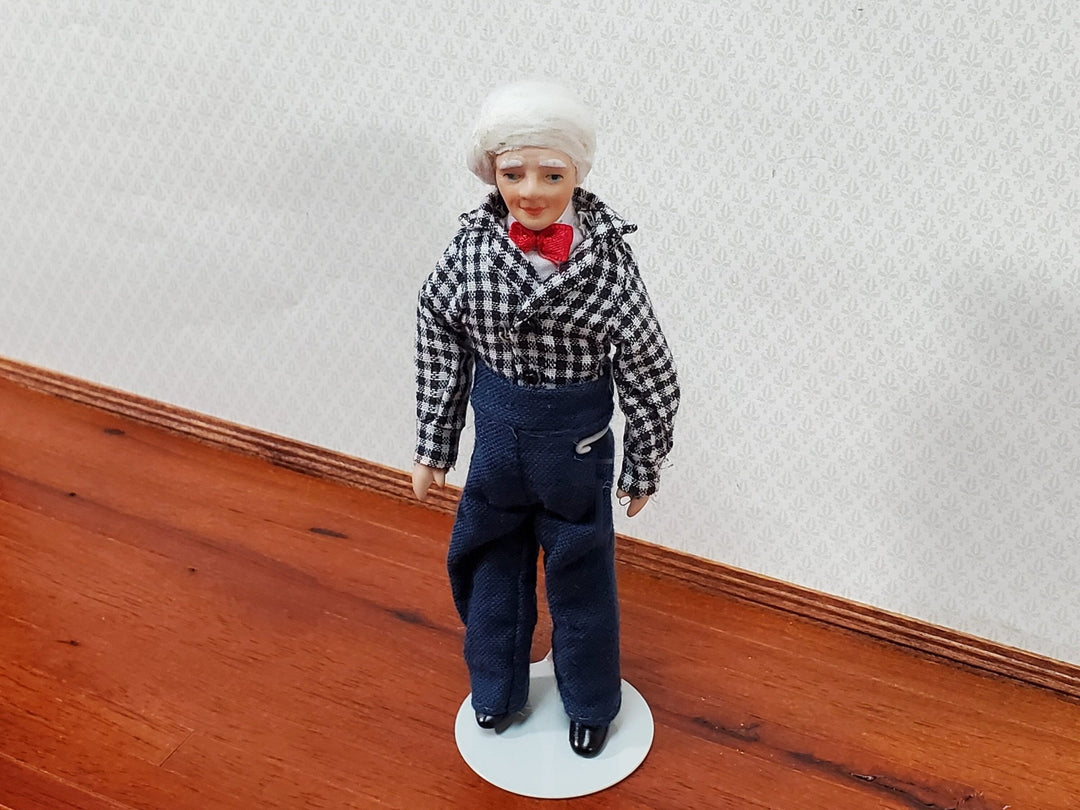 Dollhouse Grandpa Grandfather Porcelain Doll Poseable 1:12 Scale Miniature People - Miniature Crush