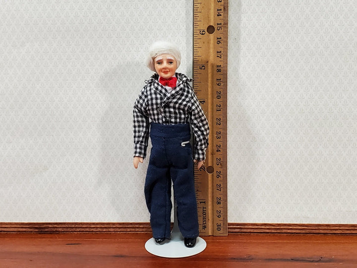 Dollhouse Grandpa Grandfather Porcelain Doll Poseable 1:12 Scale Miniature People - Miniature Crush