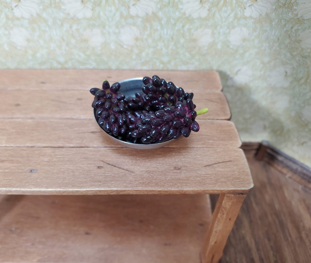 Dollhouse Grapes Bunch Purple use in 1:6 or 1/12 Scale Miniature Scenes Set of 5 - Miniature Crush