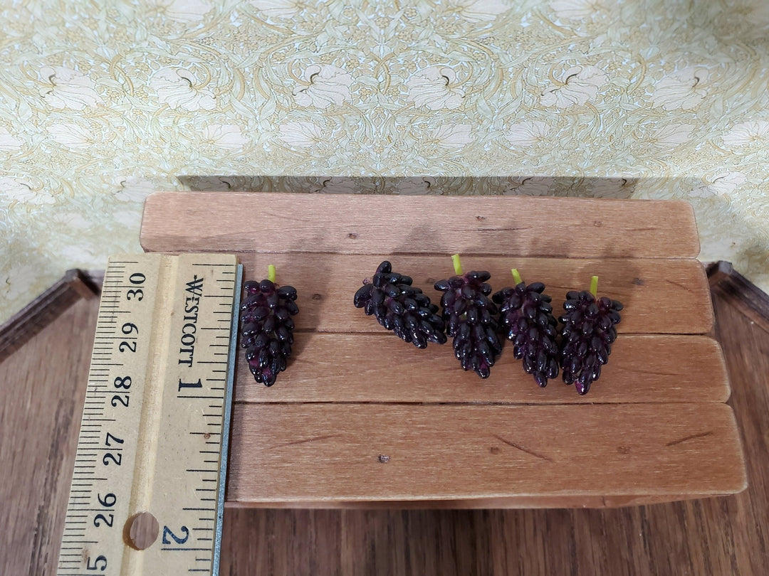 Dollhouse Grapes Bunch Purple use in 1:6 or 1/12 Scale Miniature Scenes Set of 5 - Miniature Crush