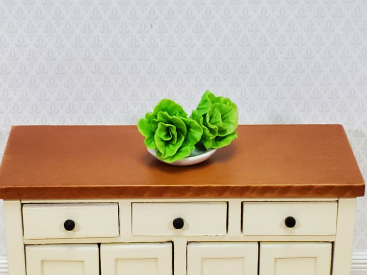 Dollhouse Green Leaf Lettuce 2 Heads 1:12 Scale Miniature Kitchen Food Vegetables - Miniature Crush