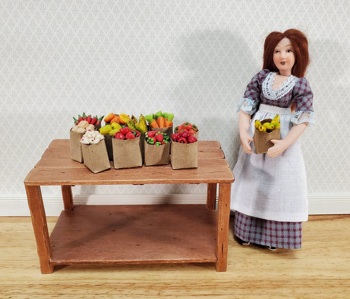 Dollhouse Groceries 12 Small Bags Fruits Vegetables 1:12 Scale Miniature Food Kitchen - Miniature Crush