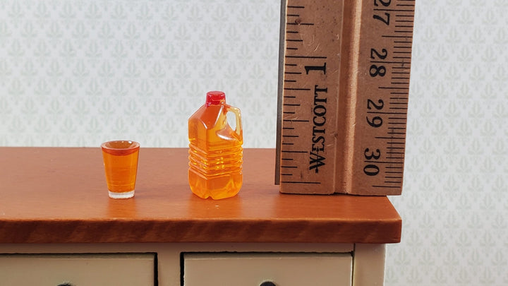Dollhouse Half Gallon of Apple Cider with Filled Cup 1:12 Scale Miniature Food - Miniature Crush