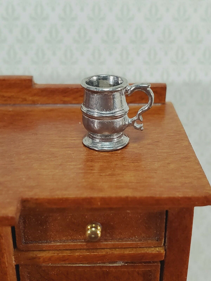 Dollhouse Half Pint Tankard Mug 1:12 Scale Miniature Polished White Metal - Miniature Crush
