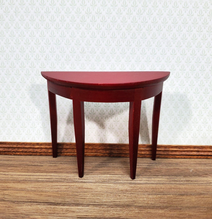 Dollhouse Half Round Hall Table Mahogany Finish 1:12 Scale Miniature Furniture - Miniature Crush