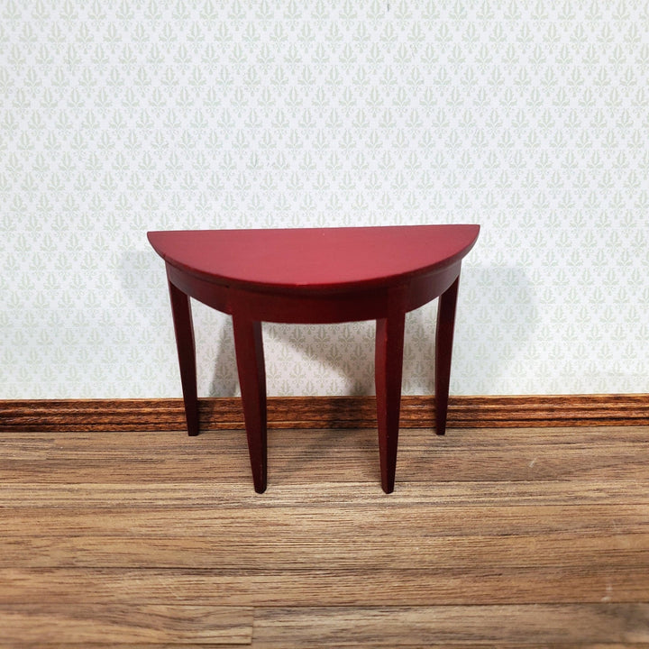 Dollhouse Half Round Hall Table Mahogany Finish 1:12 Scale Miniature Furniture - Miniature Crush