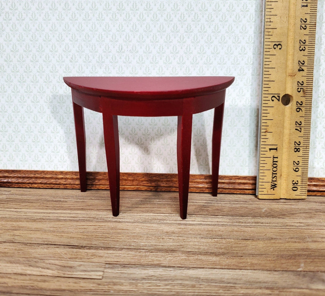 Dollhouse Half Round Hall Table Mahogany Finish 1:12 Scale Miniature Furniture - Miniature Crush