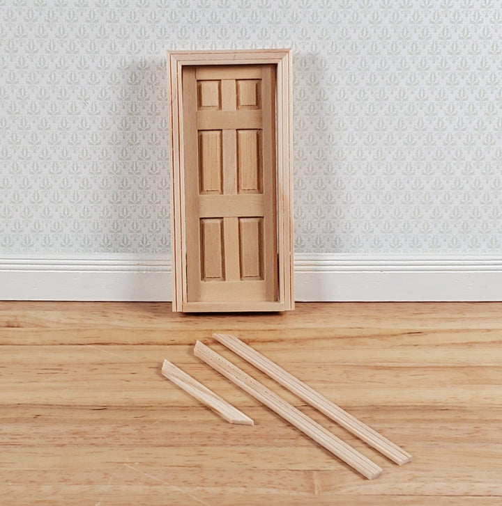 Dollhouse HALF SCALE 1:24 Door 6 Panel Wood with Trim HWH6007 Houseworks - Miniature Crush