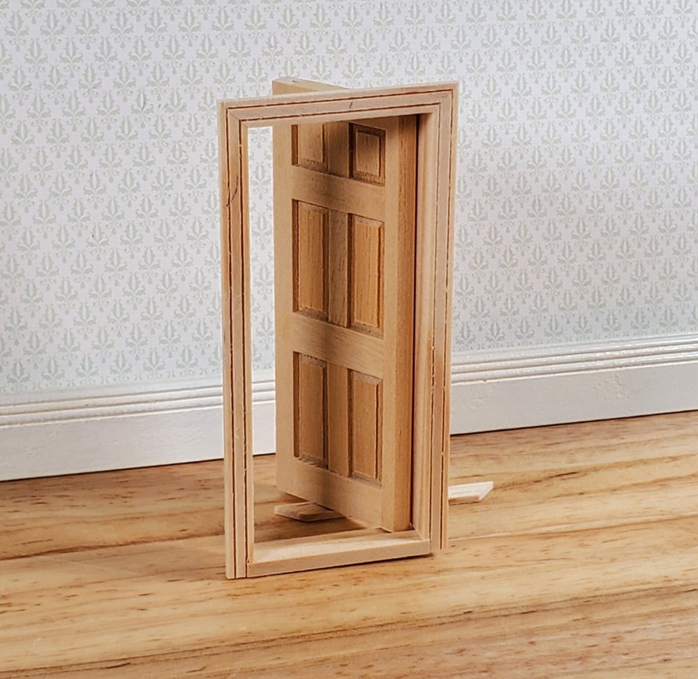 Dollhouse HALF SCALE 1:24 Door 6 Panel Wood with Trim HWH6007 Houseworks - Miniature Crush