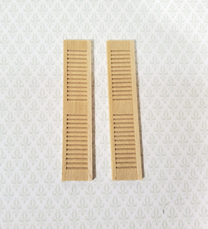 Dollhouse Half Scale 1:24 Shutters Louvered 1 Pair Wood 2 1/2" x 1/2" HWH5025 Houseworks - Miniature Crush