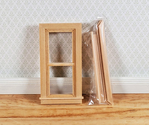Dollhouse HALF SCALE 1:24 Window with Interior Trim Wood HWH5032 ...
