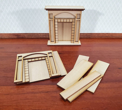 Dollhouse HALF SCALE Arts & Crafts Fireplace Miniature Kit 1:24 Scale DIY - Miniature Crush